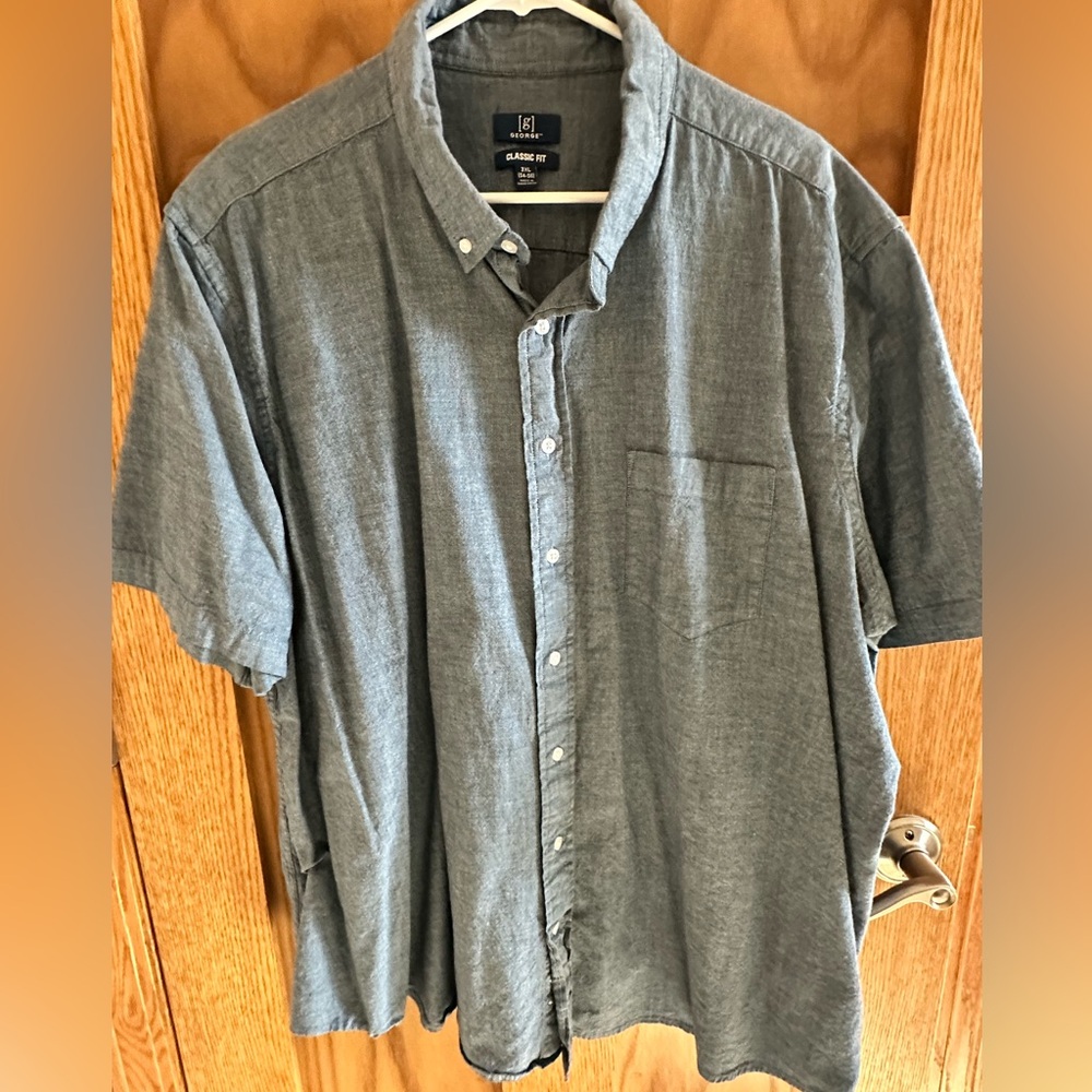 George Blue Button-Up Short Sleeve Shirt